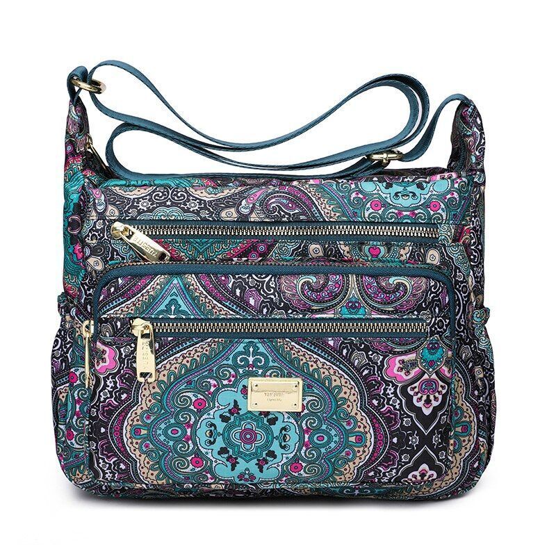 Crossbody Casual Shoulder Bag Rural Style Cloth Nylon Waterproof Shopper Handbag