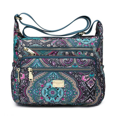 Crossbody Casual Shoulder Bag Rural Style Cloth Nylon Waterproof Shopper Handbag