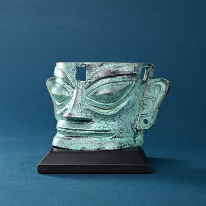 Sanxingdui Sichuan Bronze Mask Chinese Mysterious Civilization Art Sculpture