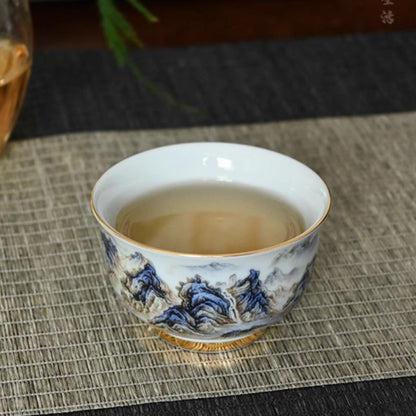 120ml Jingdezhen Ceramics Hand-drawn Master's Cup Teacup Chinese Retro
