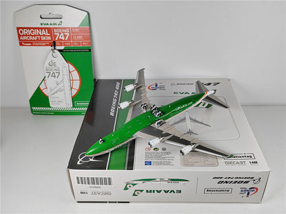1:400 JC Wings EVA AIR BOEING B747-400 Passenger Airplane Diecast Aircraft Model