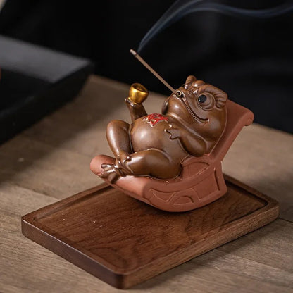 Toad Tea Pet Decoration Attracting Wealth Toad Tea pet incense holder Decoration