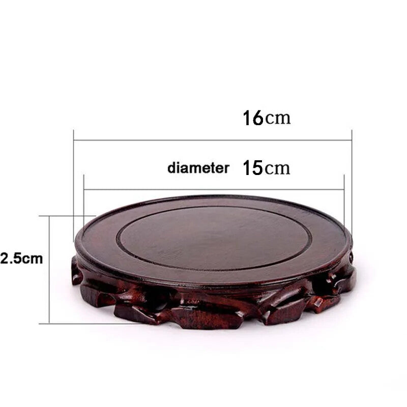 Chinese Style 10-16cm Wood Carving Round Base for Vase Teapot Statue Flowerpot