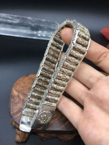 Asian chinese old miao silver hand cast statue bracelet jewel cool gift