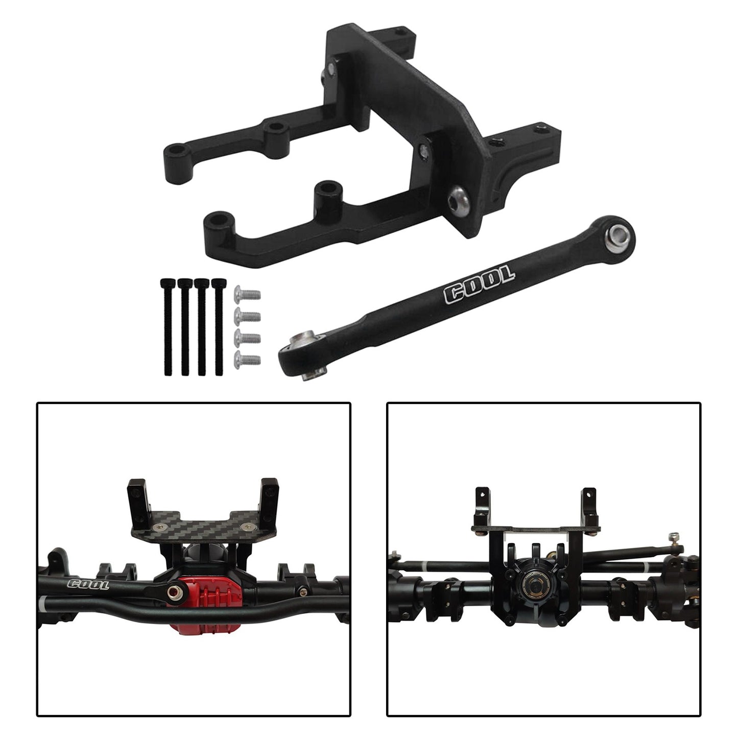 Servo Stand Mount+Steering Link Rod for Axial SCX10 II 90046/47 Axle 1/10 RC Car