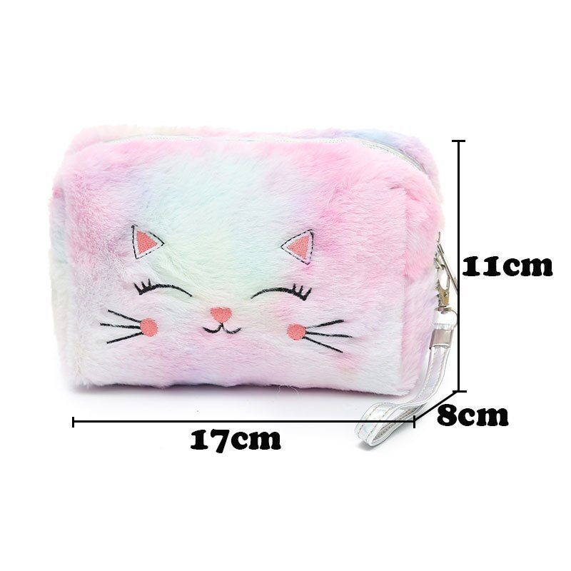 Cosmetic Bag Plush Makeup Purse Beauty Case Travel Toiletry Makeup Bag 7*11*8 cm