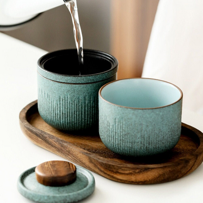 Ceramic Travel Tea Set with Travel Case