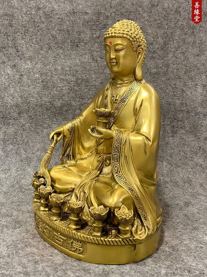 Brass Burning Lamp Ancient Buddha Statue Buddhist Temple Statue Home Design