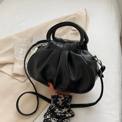 Leather Shoulder Bags Women Ladies Handbags Pleated Tote Bag Bags Cross Body Bag