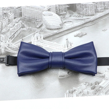 Men Bow Tie PU Leather Patchwork Female Necktie Adult Cravate Wedding Party Wear