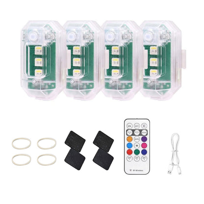 4Pcs Wireless Strobe Light RGB 8 Colors 10 Modes with Remote Control Lights