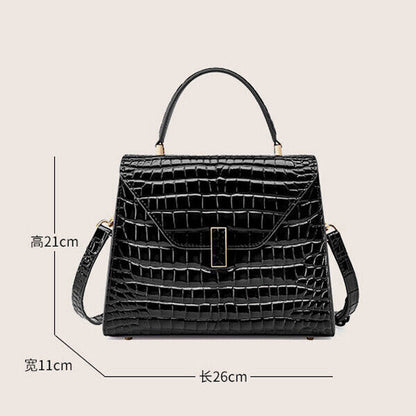 Real Leather Women's Handbag, Crocodile Embossed Party/Cocktail Shoulder Bag