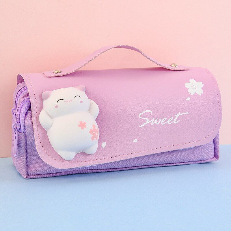 Kawaii Stationery Pensil Case Decompression Pencil Case Double Layer Pen Bag