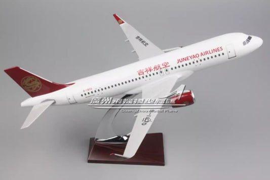 38CM Juneyao Airlines AIRBUS A320 B-1870 Passenger Aeroplane Resin Plane Model