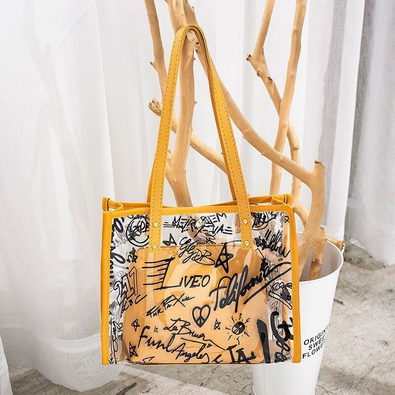 Transparent Composite Bag Leisure Letter One Shoulder Phone Large Capacity Bag