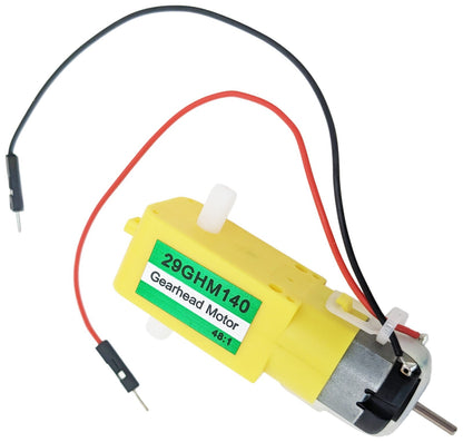 2 Pack Dual Shaft Gear Head Motors, 140 RPM @ 4.5V DC, 48:1 Gearbox Ratio