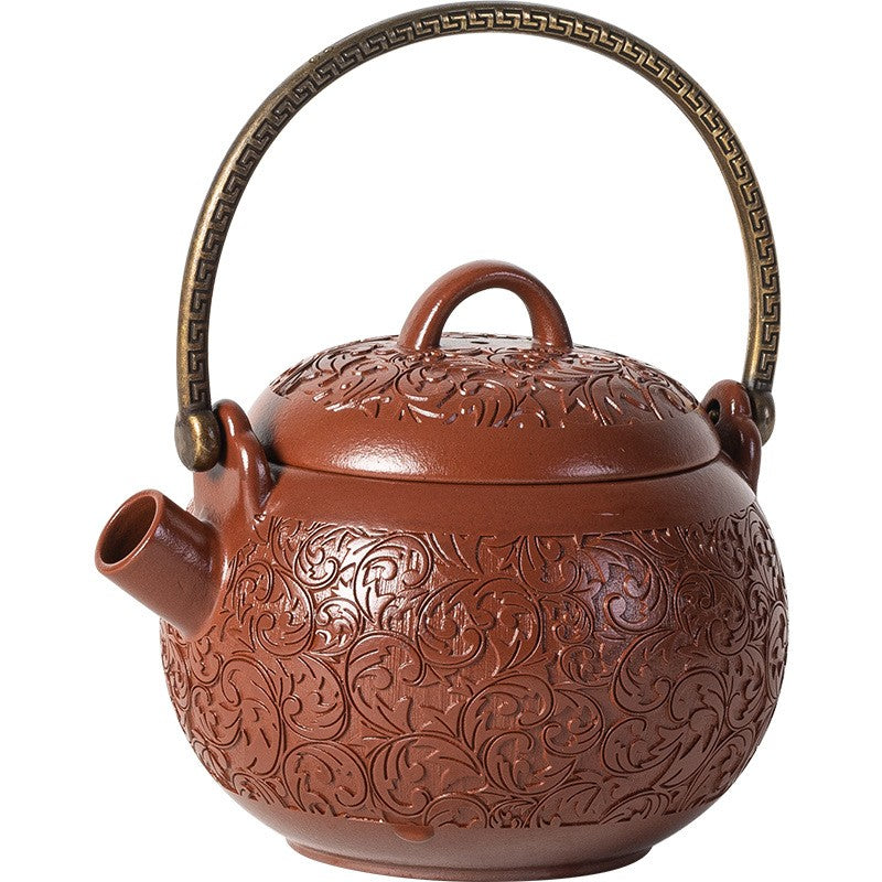 Antique Style Pottery Tea Pot High-arched Handle Teapot Ceramic Pot 200ml China