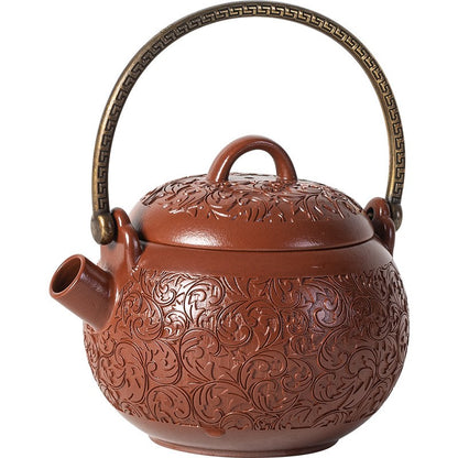 Antique Style Pottery Tea Pot High-arched Handle Teapot Ceramic Pot 200ml China
