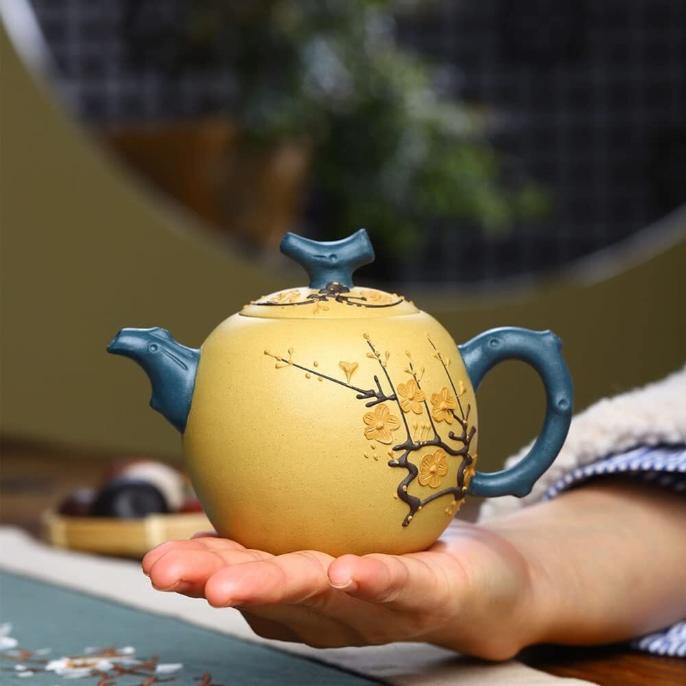 280ml Yixing Purple Clay Pot Handmade Plum Blossom Teapot Kung Fu Tea Set