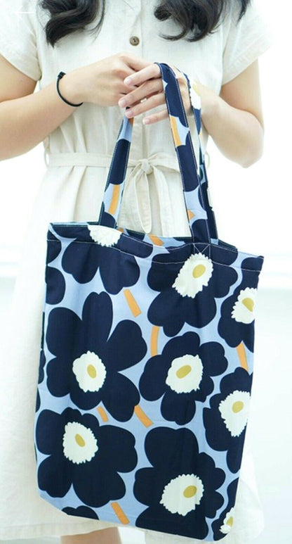 Fashion Colorful Marimekko Fabric Unikko Poppy Tote Bag, Shopping Bag For Her