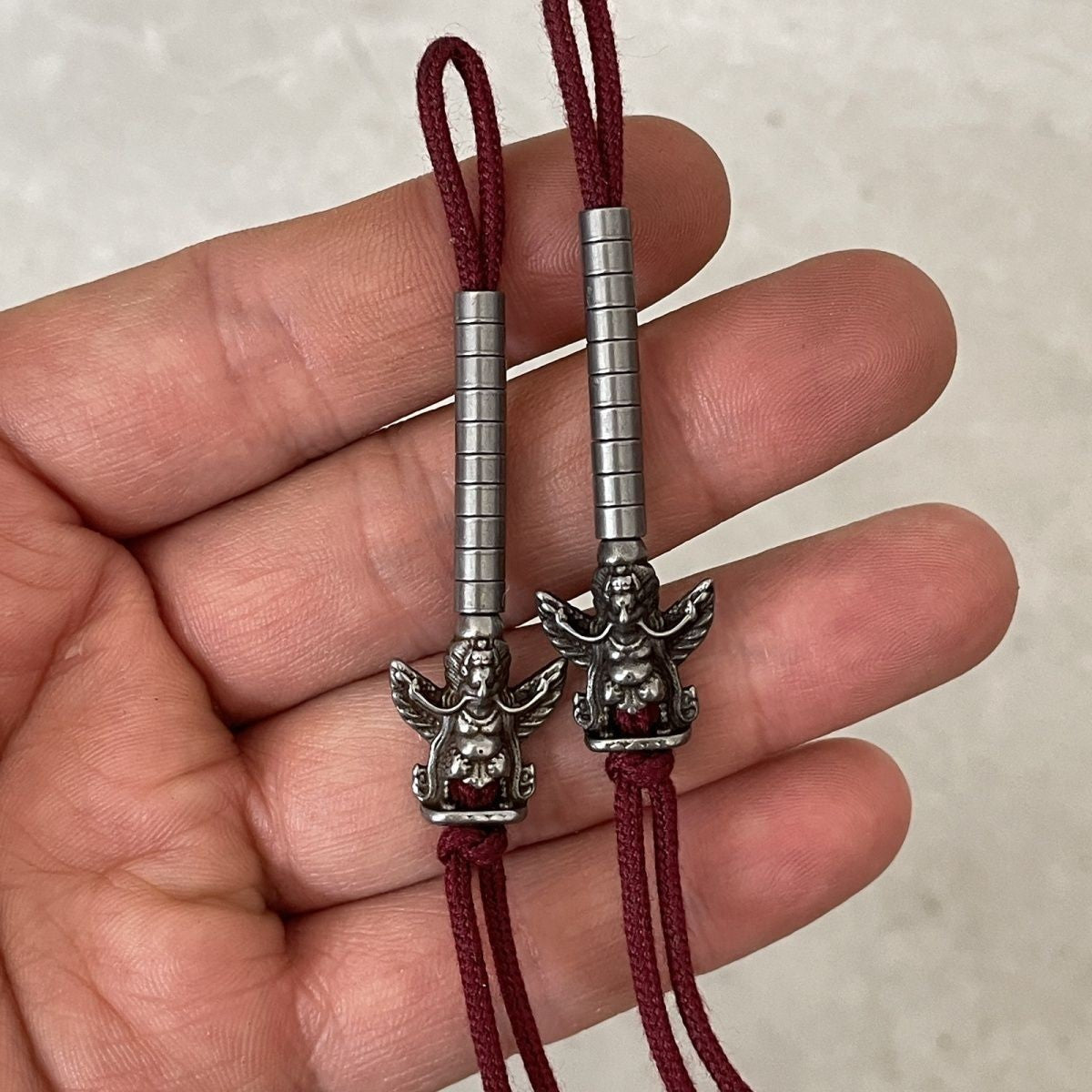 Tibetan Tiek Iron Counter Bead 4mm Barrel Side Pendant Mala Accessory Handmade