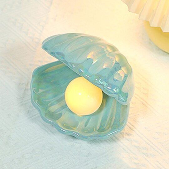 Nordic Ceramic Shell Pearl Lamp Romantic Creative Night Light for Bedroom