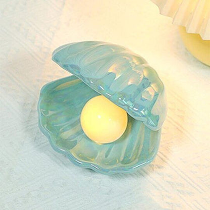 Nordic Ceramic Shell Pearl Lamp Romantic Creative Night Light for Bedroom