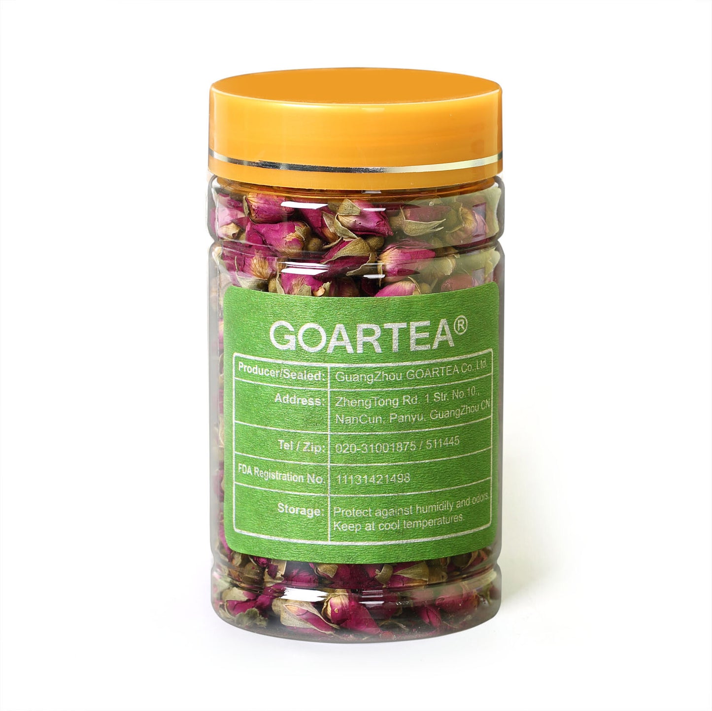 GOARTEA 65g Natural Red Rose Bud Dried Tea Edible Flower Herbal Tea Bottled-
