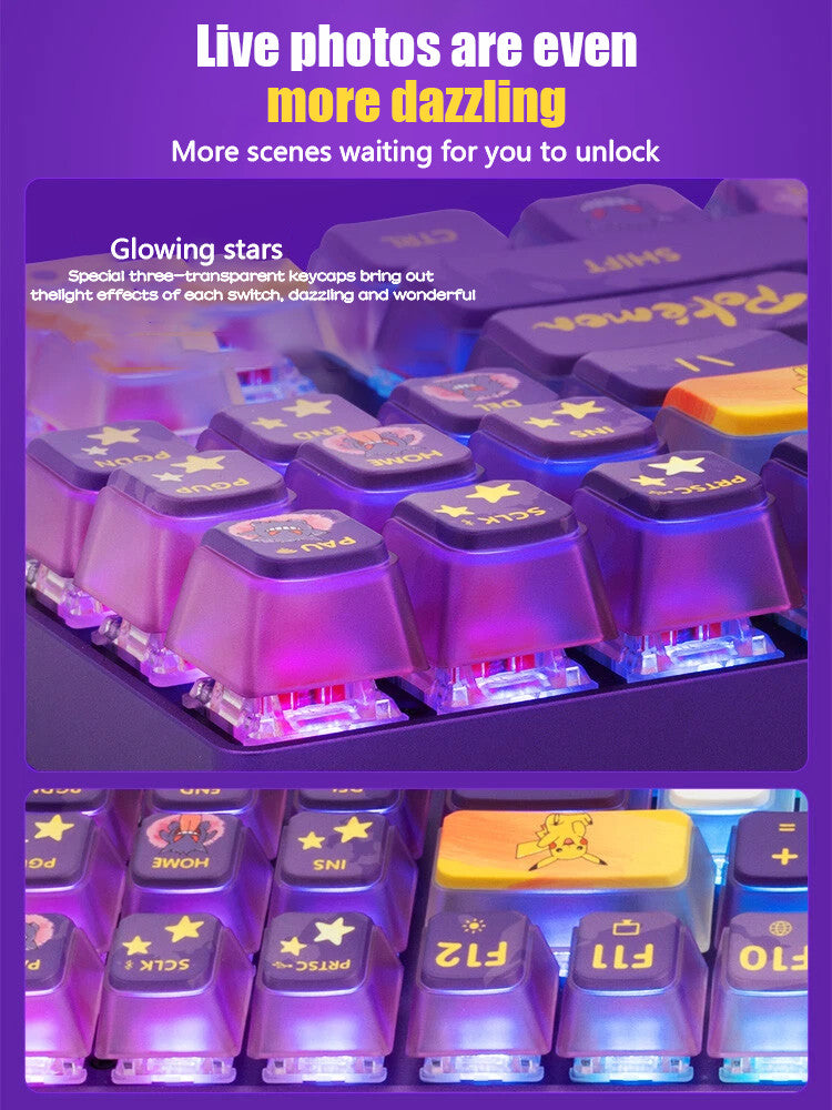 Cherry Pokémon Gengar MX8.2 XAGA Wireless MX2A Red Switch Mechanical Keyboard