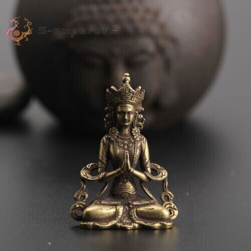 Chinese Collection old Asian Brass guanyin tara godness Exquisite statue