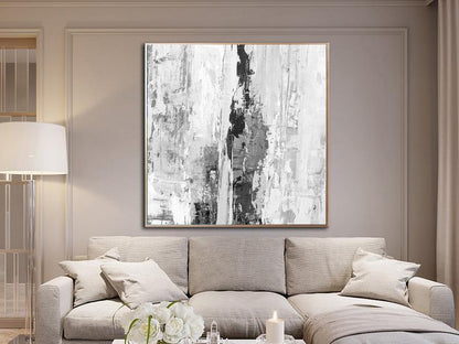 Oil Painting Abstract Oversize Canvas Wall Art Black And White Painting Calming