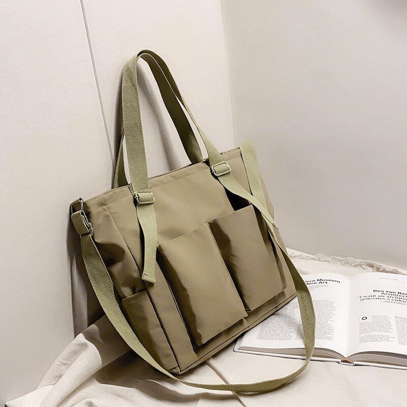 Large Handbag Shoulder Bag Waterproof Nylon Purse Canvas Crossbody 36*10*34 CM