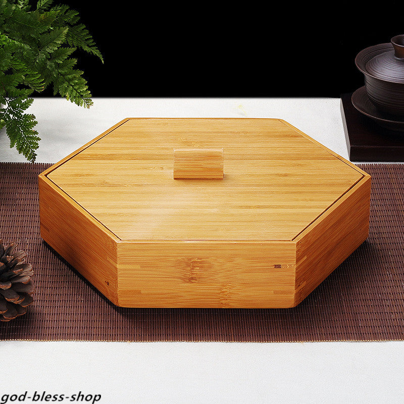 Bamboo Box For Pu'er Tea Cake Canister Jar For Loose Tea Multi-functional Box