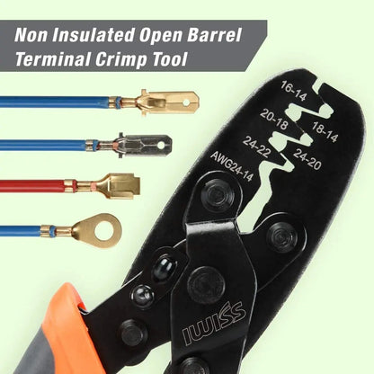 IWISS IWS-1424A/1424B Non Insulated Open Barrel Terminal Crimp Tool Weather Pack