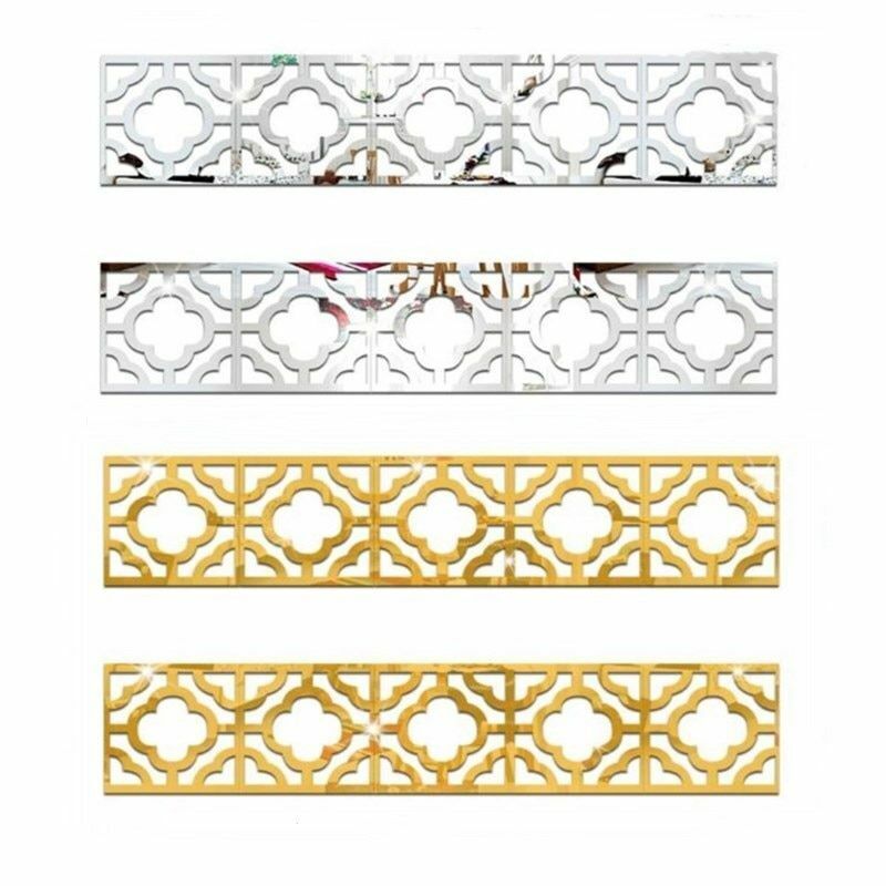 Wall Mirror Stickers 30Pcs 5*5CM 3D Waist Line Acrylic Decorations Living Rooms