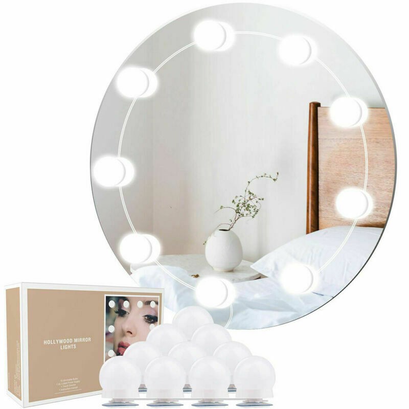 New Hollywood Style LED Vanity Mirror Lights Kit with 10 Dimmable Light Bulbs