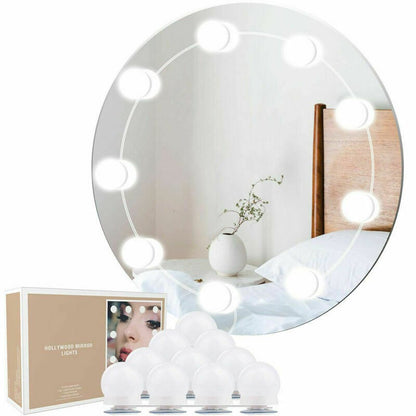 New Hollywood Style LED Vanity Mirror Lights Kit with 10 Dimmable Light Bulbs