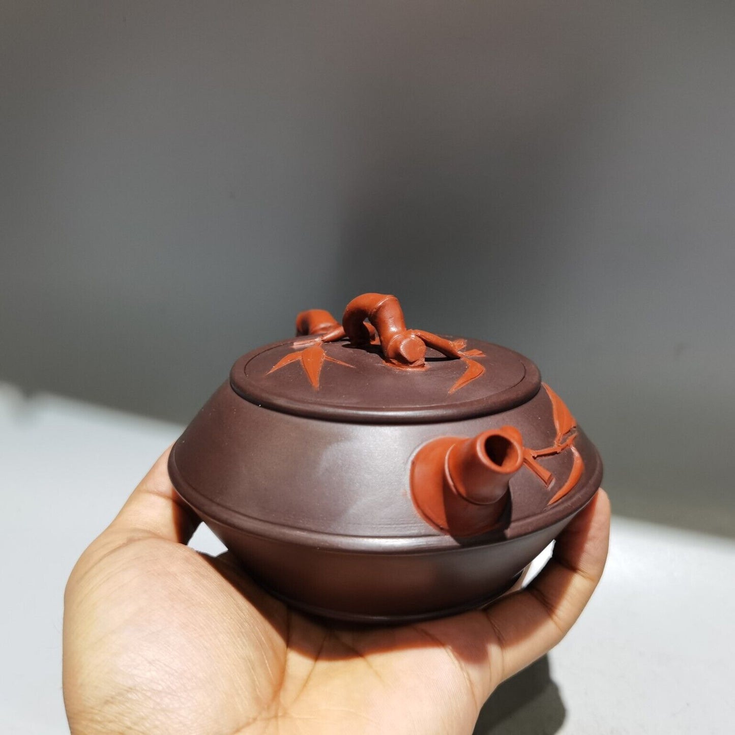 vintage chinese yixing purple clay teapot zisha bamboo teaware collection rare