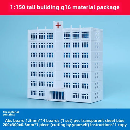 1/150 Building Model City Road Building DIY Scene Display Model Gifts