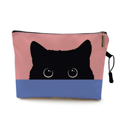 Cats Footprints Cosmetic Bag Cases Makeup Organizer Bag Traveling Polyester 1 PC