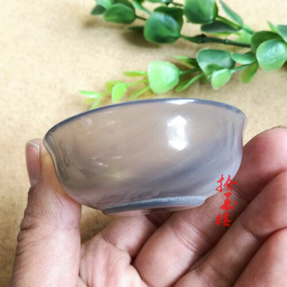 China handmade jade carving Kung Fu teacup tea bowl pure natural agate tea bowl