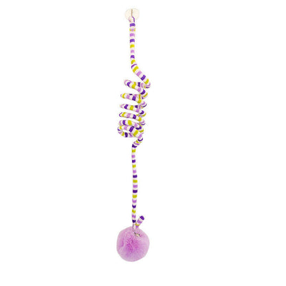 Spring Cat Toy Automatic Play Hanging Cat Toys Playing Suction Cup Bell Ball NEW