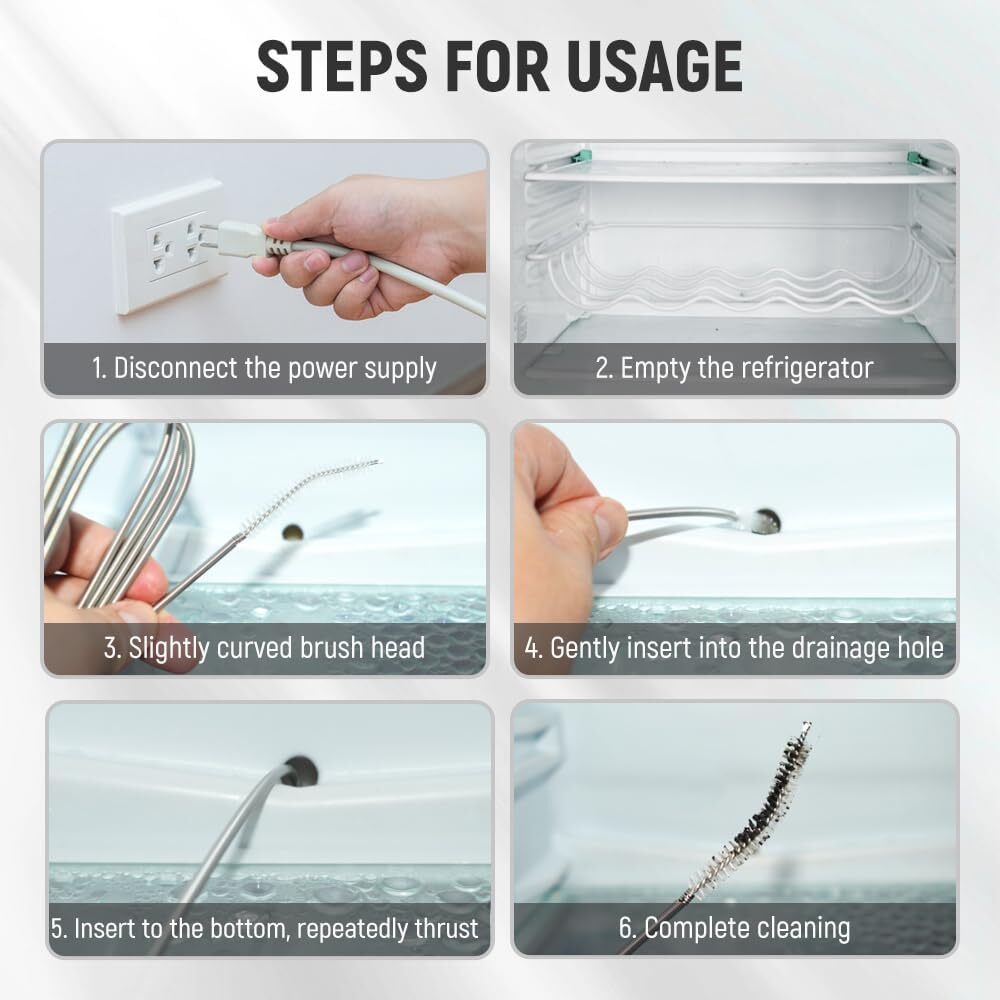 Refrigerator Scrub Brush Flexible Cleaner Hole Car Sunroof Drain Clog Remover