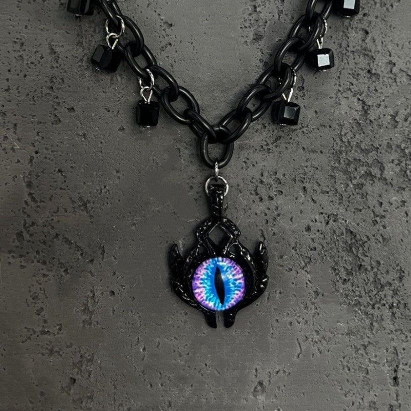 Dark Style Devil's Eye Necklace Hip Hop Choker Punk Clavicle Chain Jewelry