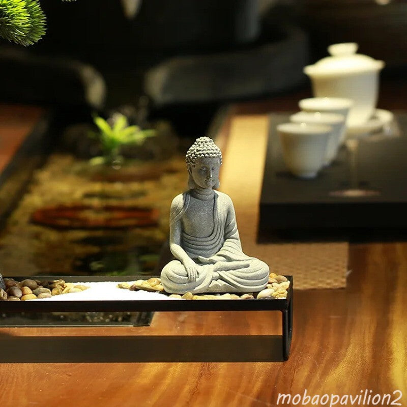 New Buddhist Little Monks Figurines Buddha Stone Statue Garden Car Decoration
