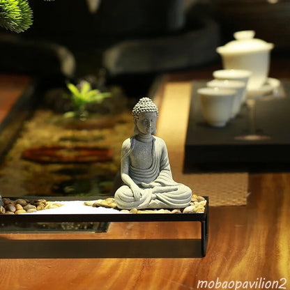 New Buddhist Little Monks Figurines Buddha Stone Statue Garden Car Decoration