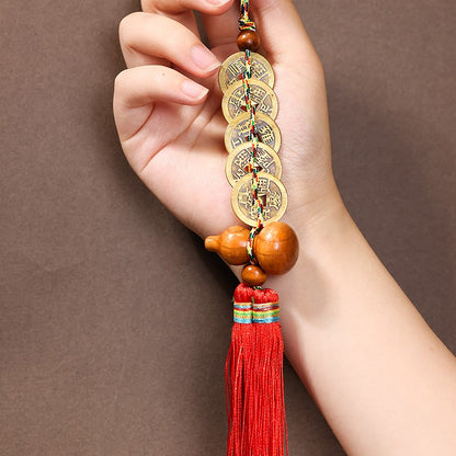 1pc Five Emperor Money Gourd Pendant Brass Copper Coin Ornament