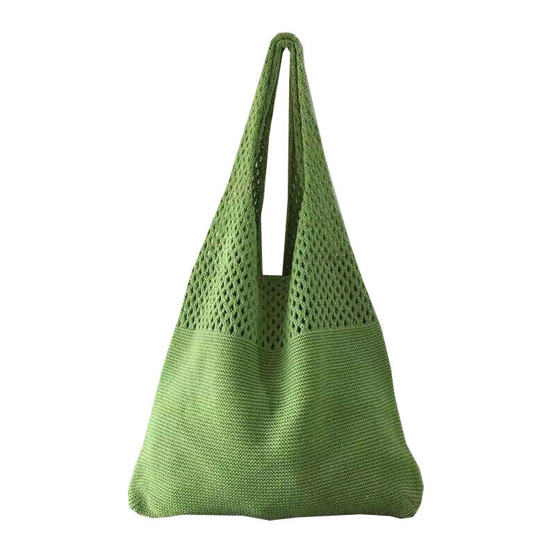Simple Handbag Women's Knitted Shoulder Bag Large Capacity Tote Beach Bag