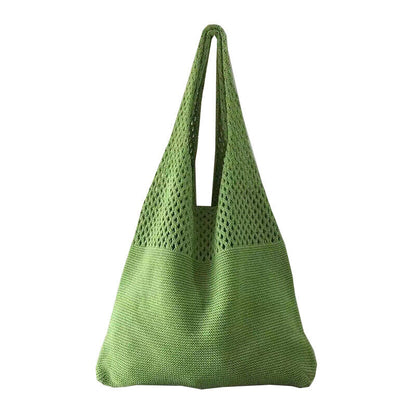 Simple Handbag Women's Knitted Shoulder Bag Large Capacity Tote Beach Bag