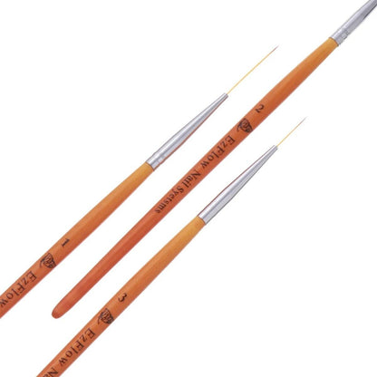 Nail Art Tools 3Pcs Liner Ultra Fine Brush Wooden Handle French Strip 15 20 25mm